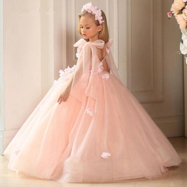 Mädchen Kleider Blumen Satin Baby Geburtstag Kleider mit Spitze Prinzessin Party besondere Anlässe Custume