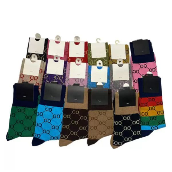 2023 Designer sokken luxe Heren Dames katoenen Sok Klassieke GU Letter Comfortabele Mode Flash Beweging Kousstijlen om uit te kiezen