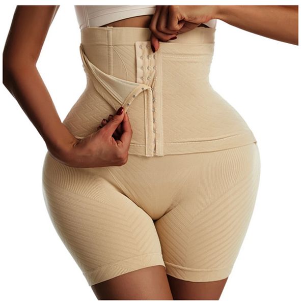 2023 Kadınlar Firma Karın Karın Kontrolü Bel Destek Hook Butt Lifter Shapewear Panties Yüksek Bel Eğitmeni Vücut Shaper Şortları Kadın Zayıflama Fajas