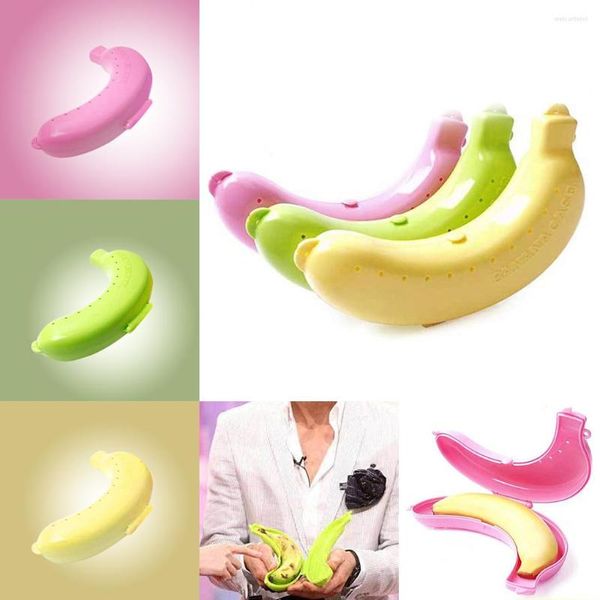 Platten 1PC Obst Banane Protector Box Halter Fall Mittagessen Container Lagerung für Kinder Schützen