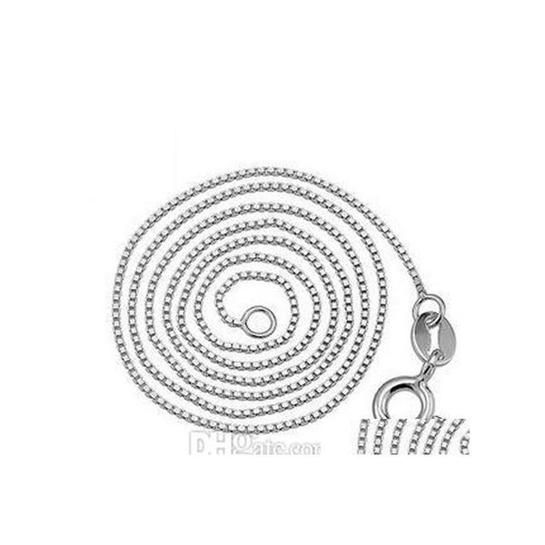 Цепи 925 Sier Collese для женщин коробка 16/18 -дюймовый стерлинговый белый латунный платиновый платиновый длинная цепь красивые ожерелья с каплями доставки j dhtg6