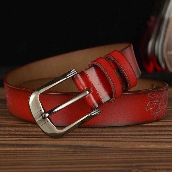 Ceintures Boutique dames ceintures véritable peau de vache mode peau de vache ceinture pour femme designer Ssangyong jouer perle personnalité artisanat ceinture G230207