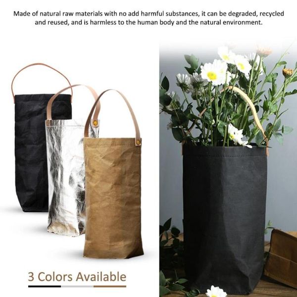 Bolsas de armazenamento Organizador lavável Kraft Paper Pot Pot de vinho único caixa de embalagem