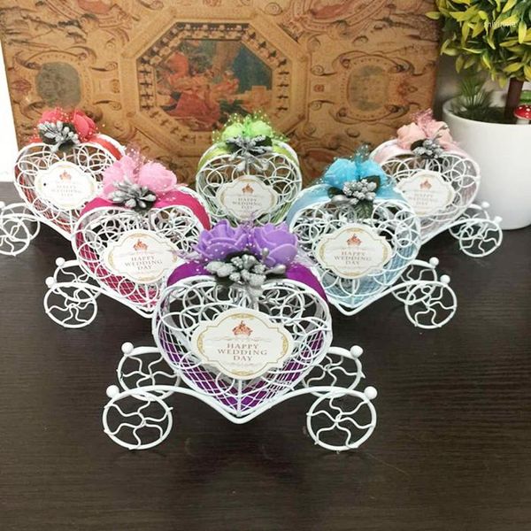 Embrulho de presente 50pcs Caixa de chocolate de casamento branca Caixa de chumbo de ferro Baby Sweet Boxes Party Candy Party Christmas