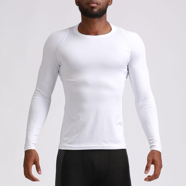 T-shirt da uomo T-shirt a compressione rapida da esterno a maniche lunghe da uomo Running Pro Basketball Gym Fitness Training Yoga Calzamaglia sportiva