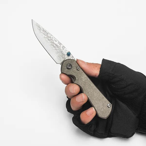 Крис Рив складной нож inkosi Limited пользовательская версия TC4 Титановая ручка REAL Damascus Blade Perfect Pocket EDC Наружное оборудование