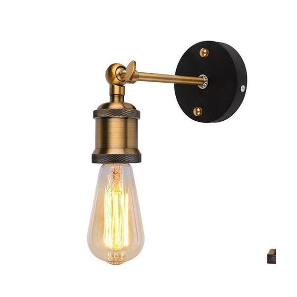 Lampade da parete Luci a Led 110V 220V E27 Decorazioni per la casa in metallo Semplice lampada a battente singola Lampadari rustici retrò Illuminazione Drop Delivery Indo Dhj63