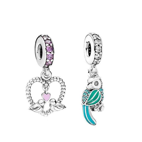 Charms Arrivo Animale Piccioncini Pappagallo Ciondola Fit Bracciali di marca Collane Fai da te Accessori per gioielli di moda Drop Delive Dh21G