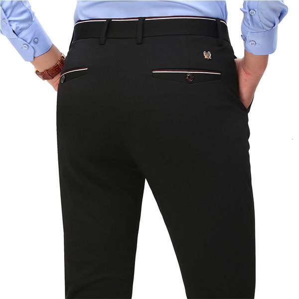 Pantaloni da uomo Abito alla moda Abito elegante Solido Uomo Abiti per il tempo libero Pantaloni Uomo Slim Fit Formale Nero Blu 230209