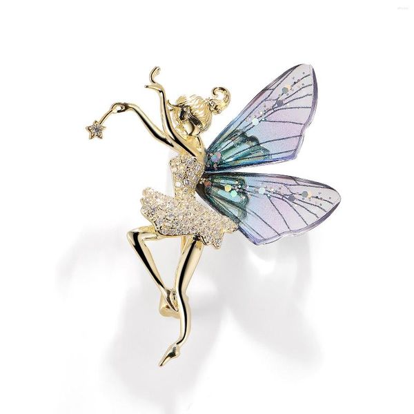 Spille 2023 Fashion Magic Angel Spilla Accessori per cappotti di fascia alta da donna Banchetto Lady Butterfly Fairy Pin Regali di compleanno per feste