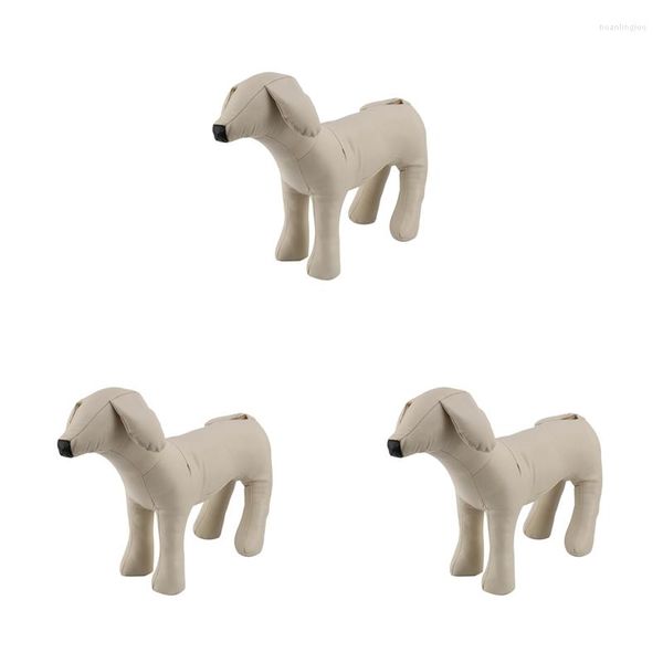 Abbigliamento per cani 3X Manichini in pelle Modelli in posizione eretta Giocattoli Negozio di animali per animali Manichino da esposizione Bianco M