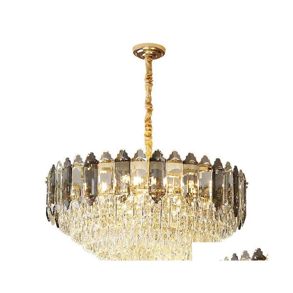 Lampadari Modern Lustre Crystal Lampadario a Led Illuminazione Soggiorno Lampada Decorazione della casa Luci a sospensione Apparecchi di illuminazione Drop De Dh2Fn