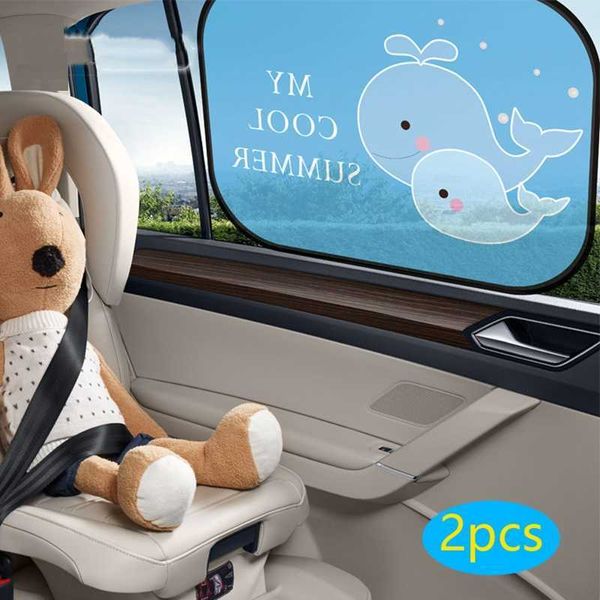 2 pezzi Parasole per finestrino laterale per auto Parasole per auto con motivo a cartoni animati Protezione copriauto pieghevole per bambino Bambino Car Styling per bambini