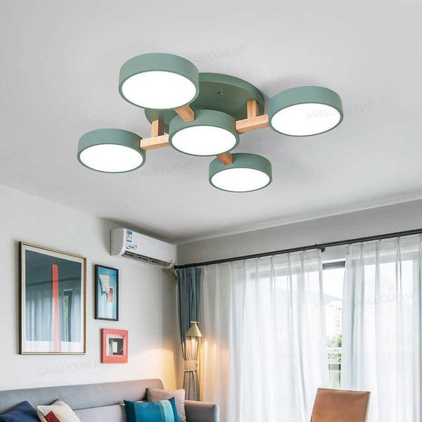 Luci Nordic LED Lampadario a soffitto in legno Lampada Soggiorno Camera da letto Sala da pranzo Cucina Ristorante moderno Apparecchio di illuminazione a sospensione 0209