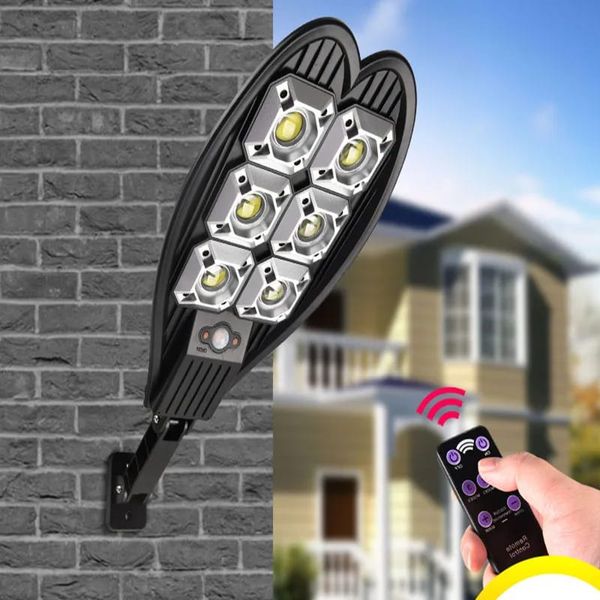 108COB Lampade da parete solari 6COB Faretto da esterno alimentato Potente lampione solare PIR Sensore di movimento Luce da giardino