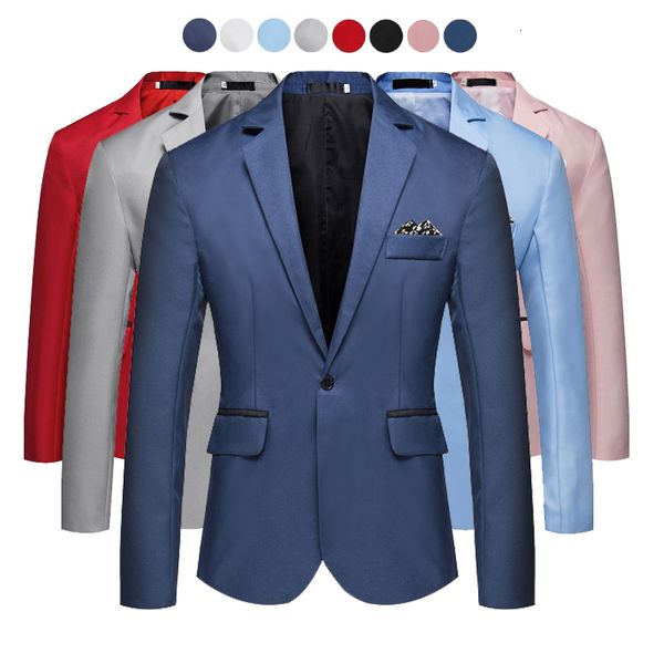 Mens Suits Blazers Moda Casual Jaqueta de Negócios Slim Fit Dress Cocktail Wedding Party 230209