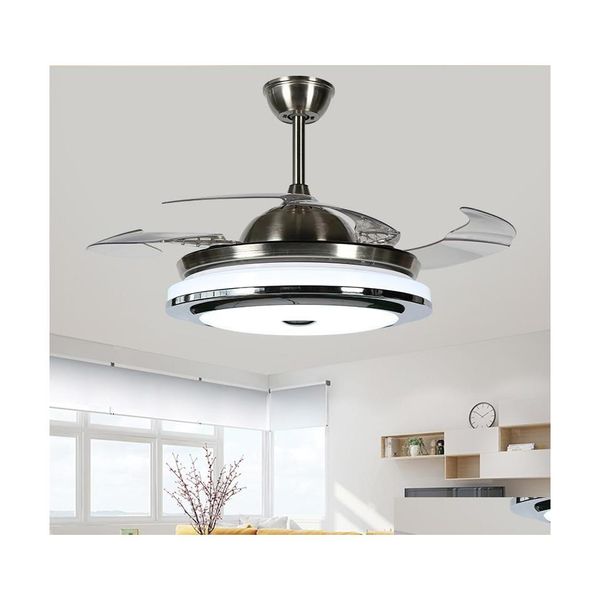 Deckenventilatoren Moderne unsichtbare Ventilatorlichter Acrylblatt-LED 110V / 220V Drahtlose Steuerungsleuchte Drop Delivery-Beleuchtung Innen Dhczr