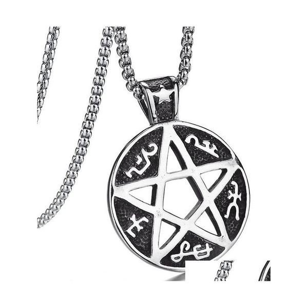 Colares pendentes hexagrama bela colar herm￩tico Kabh talisman pent￡culo de solom￣o a￧o inoxid￡vel entrega de j￳ias de j￳ias pend dh6b0