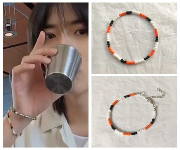 Cadeia de link Kpop Beomgyu Mesmo charme Pulseira de miçangas para homens homens jóias coreanas moa fãs namorada presentes G230208