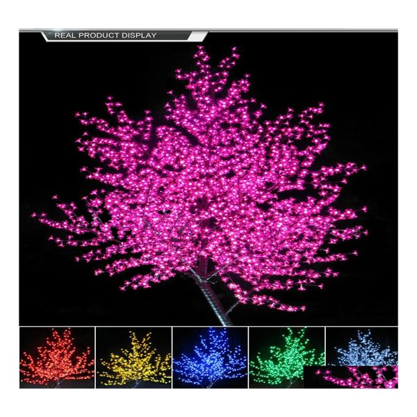 L￢mpadas de gramado LED ao ar livre Led Artificial Cherry Blossom Tree Light Christmas Lamp 864pcs BBS 1.8m Altura ￠ prova de chuva Decora￧￣o de jardim DHYFW