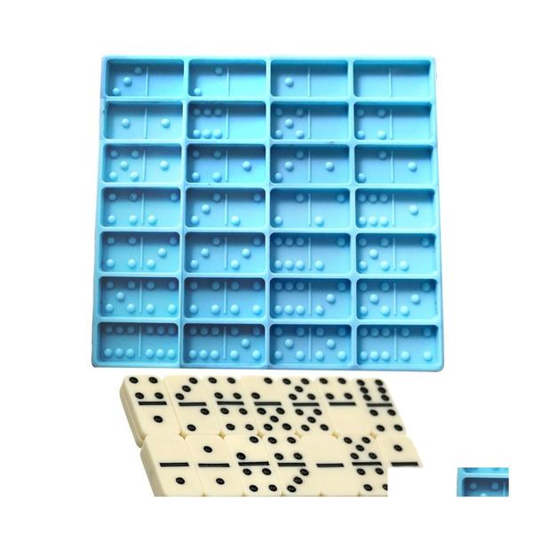 Strumenti per torte Shiny Dominoes Sile Resina epossidica Mod Mold Stampi per fondente Decorazione di cioccolato Sapone Fai da te 201023 Drop Delivery Home Garden Kit Dhopr