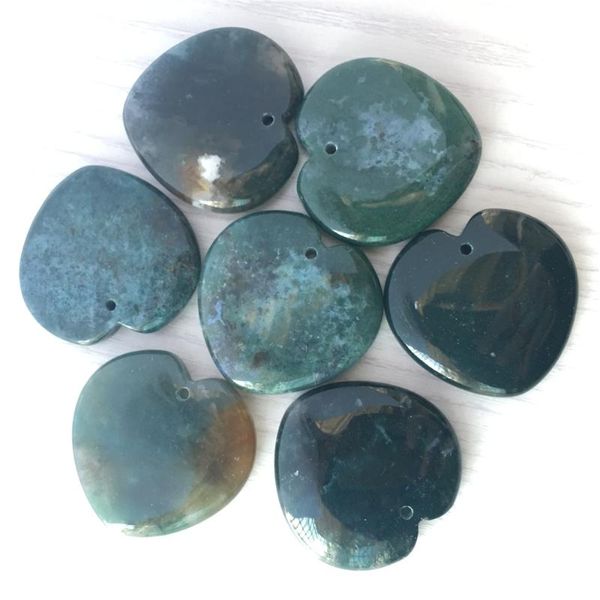 Colares pendentes 40mm Moda de boa qualidade Stone natural coração Índia Agates para colar de jóias 6pcs lotpenda de lotes por atacado