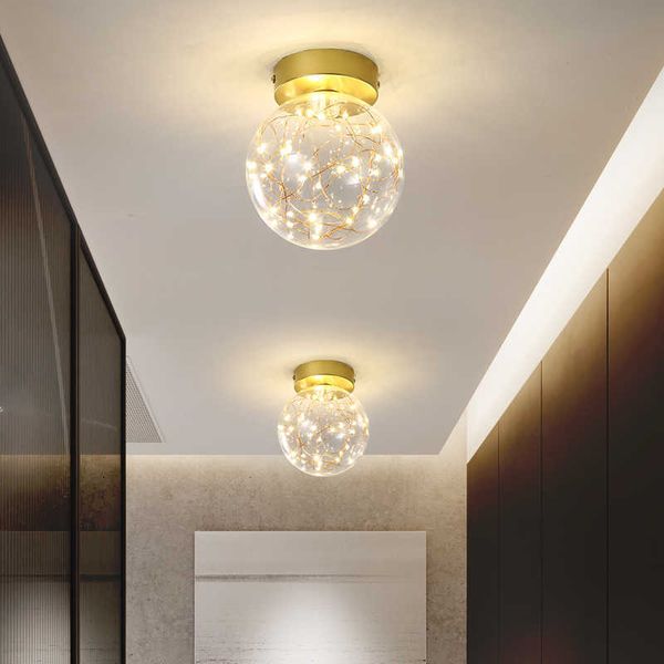 Luzes de teto LED nórdico Voor Corridor Gangpad Entree Deur Plafond Slaapkamer lâmpada Eenvoudige gypsophila glans nachtlampje 0209