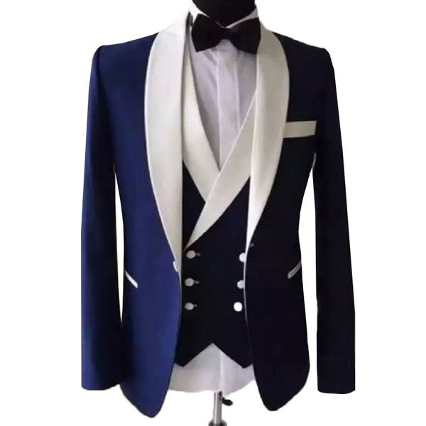 Erkekler Blazers Thorndike Moda lacivert Erkekler İçin Özel Yapım İnce Damat 3 Parça Düğün Takım Jacketpantsvest 230209