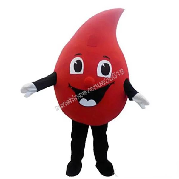 Costume da mascotte Goccia rossa di sangue Top Cartoon Personaggio a tema anime Carnevale Costume da adulto unisex per feste di compleanno di Natale