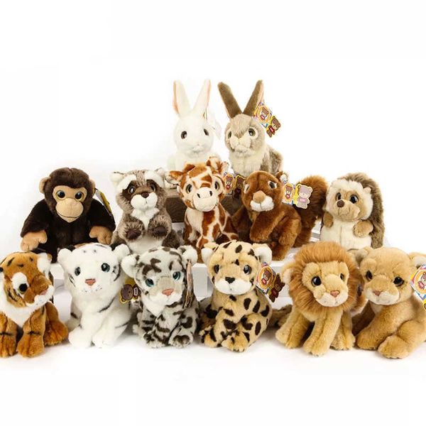 18CM Simulation Wildes Tier Kawaii Tiger Löwe Leopard Puppe Beste Waschbär Igel Gefüllte Plüsch Spielzeug Für Kinder