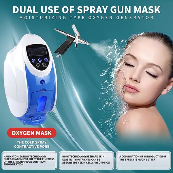 Corea Oxgen jet Tecnologia facciale Face Therapy Mask Dome water Spray O2to Derm Hydrogen Oxygen Small Bubble cura della pelle Face Lifting beauty equipmen