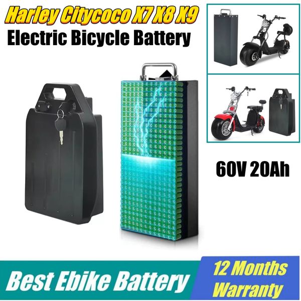 18650 Batteria agli ioni di litio 60V 20Ah 25.6Ah 28Ah 72V 19.2Ah 21Ah 1800W BMS per bicicletta elettrica Harley Citycoco X7 X8 X9 Scooter con caricabatterie