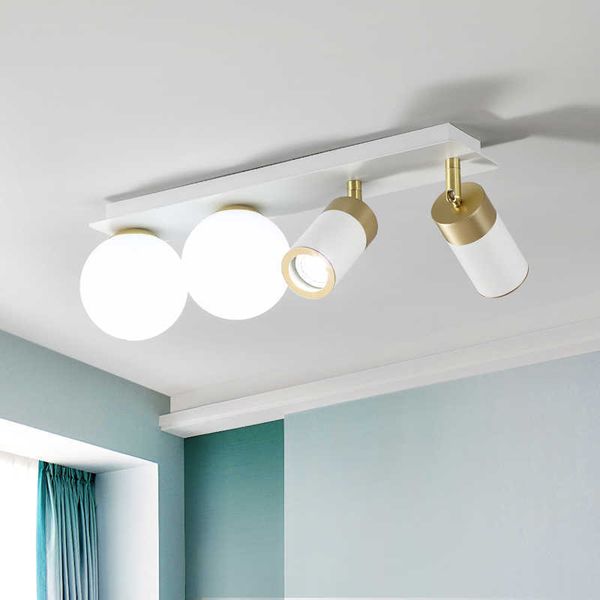 Deckenleuchten Nordic Modern LED minimalistische Glaskugellampe für Wohn-Esszimmer Aisle Korridor Schlafzimmer lange Streifen Deckenleuchte 0209