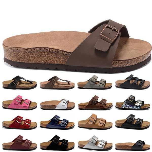 Birk's Boken Stil Sommer Strand Leder Wildleder Slipper Flip Flops Sandalen Damen Herren Farbe Casual Slides Schuhe Flache Blockabsatz Sandalen Totes Hausschuhe