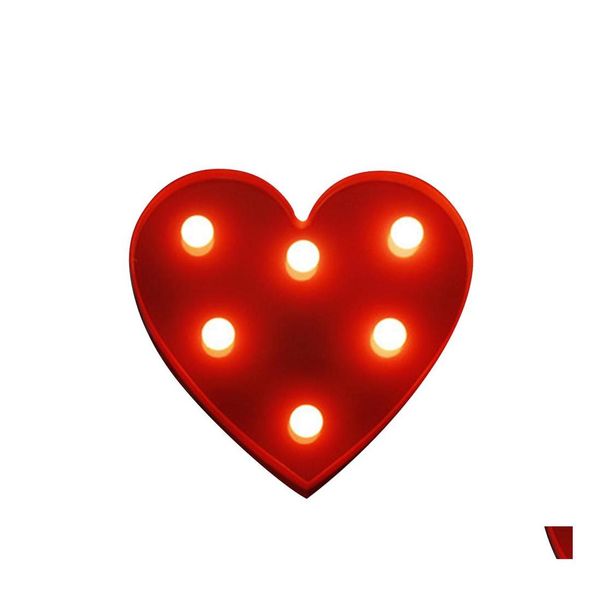 Luci notturne 3D Love Heart Light Led Lampada da tavolo per bambini Lampada da notte creativa per San Valentino romantico Regalo per bambini di Natale Dh4Gq