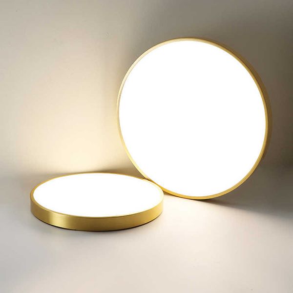 Luci tutte le luci del soffitto della camera da letto a LED sottile in rame moderno sala da pranzo soggiorno corridoio rotondo lampada del soffitto rotonde 30/40/50 cm 0209