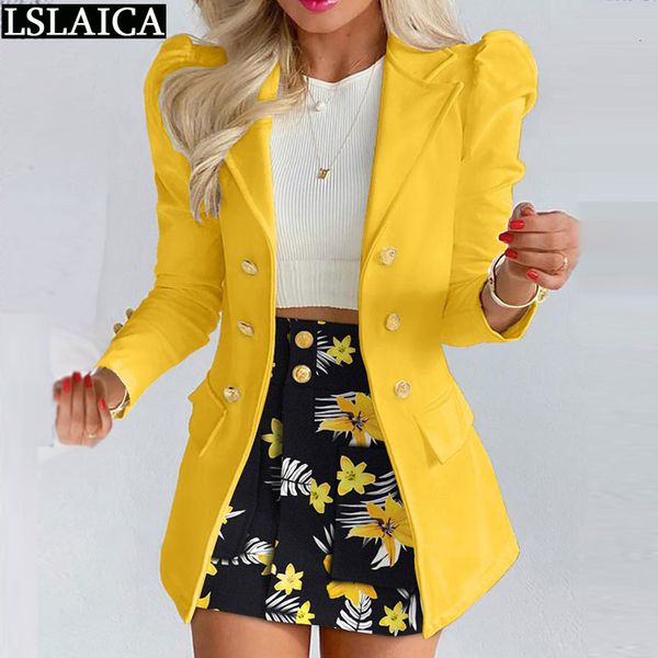 Duas peças Office Wear Wear 2piece Set Women Matching Sets Combating Spring Autumn Fashion Blazer Tops High Caist Mini Skirts Terno Casual Roupfits 230209