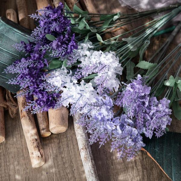 Fiori decorativi 10 finte lavanda Wall Road Guide Decorazione di nozze per il commercio estero all'ingrosso