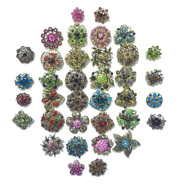 Булавки брошит ezing lot 36pc crystal flower оптом для Diy свадебный букет доставка 2022 dhqoz