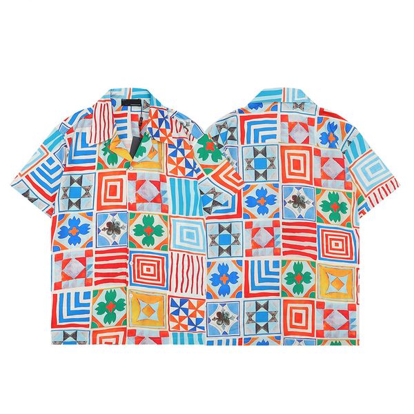 lusso Mens Casual designer camicie hawaiane a righe T shirt moda stampa camicia marca Primavera Autunno dimagrante l'abbigliamento più alla moda