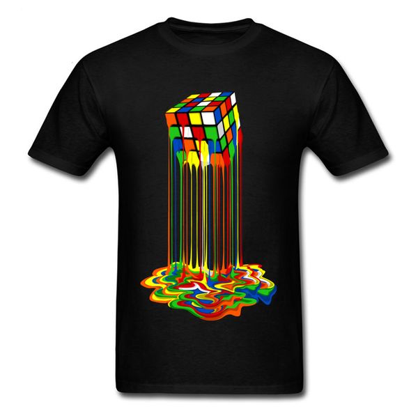 Herren-T-Shirts, Sheldon Cooper-T-Shirt, Regenbogen-Abstraktion, geschmolzener Würfel, Bild, reine Baumwolle, junges T-Shirt, Geschenk für Männer, Tops, T-Shirts, gute Qualität, 230209