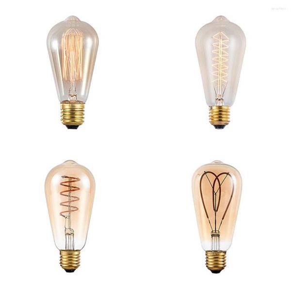 Vintage St64 LED Edison Bulbs Squirrel Squirrel Dimmable 40W 60W E27 Filamento Bulb para acessórios domésticos e decorativo