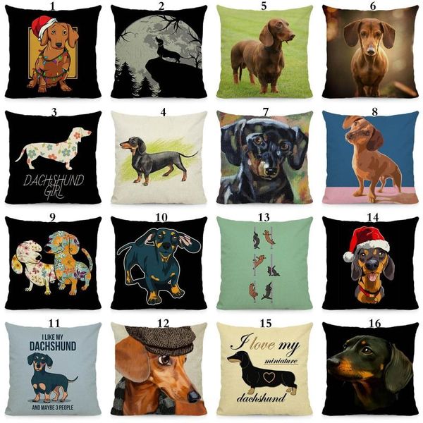 Yastık /Dekoratif Dachshund Baskı Kapağı Köpek Ev Dekoratif Yastıklar Kılıf 45x45cm DWG015 /Dekoratif