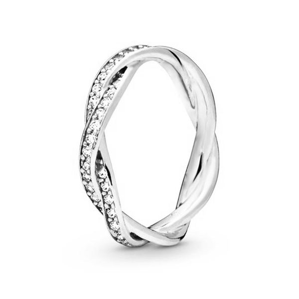Дизайнерский кольцо новое популярное 925 серебряное серебряное серебро кольца Сверкающие узелки с носовым узел