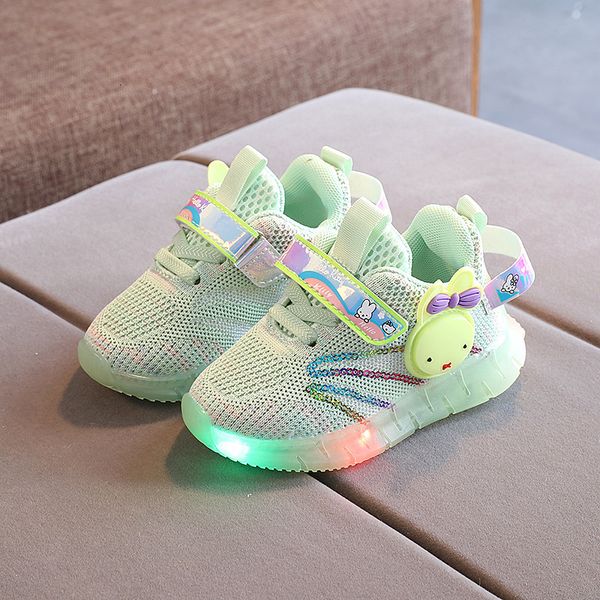 Sneakers Bambini Scarpe da corsa casuali con luce LED Ragazzi Ragazze Autunno Primavera Cartone animato Sport Moda Coniglio Kid 230209