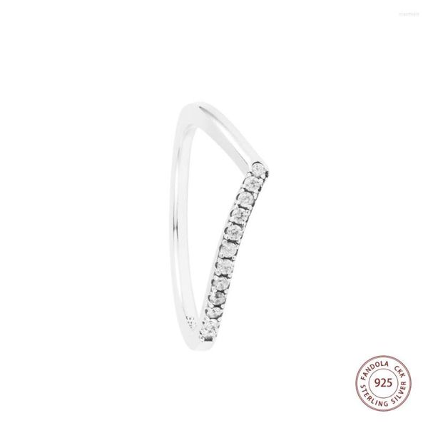 Clusterringe 925 Sterling Silber Zeitloser Wunsch halb funkelnd für Frauen Hochzeit Verlobung Fingerring Schmuck Bague Großhandel