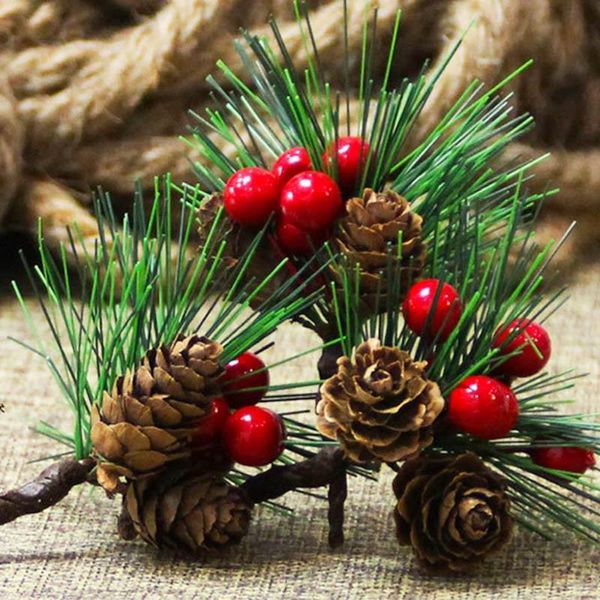 Flores decorativas grinaldas pingentes 5pcs mini árvore de Natal Flor artificial Tabela de Natal Ornamento pinho Encontro de ornamentos pendurados Festival GIF