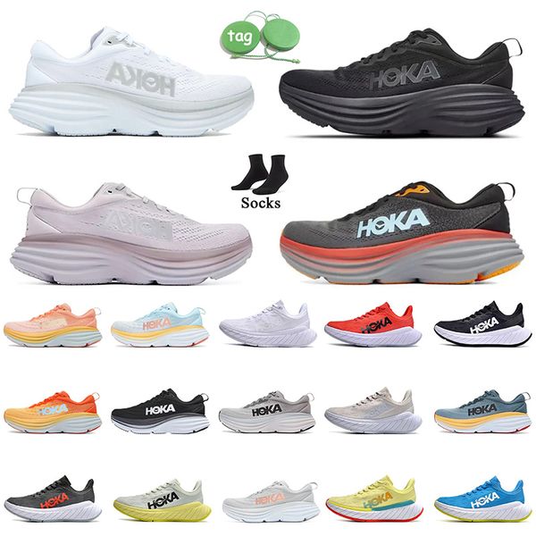 Scarpe hoka one bondi 8 carbon x2 triplo nero lilla marmo clifton uomini donne shock assorbenti sneaker sportivi stradali dimensioni 36-45