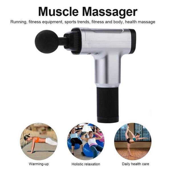 6 Têtes Fascia Muscle Relaxer Électrique Beauté Perte De Poids Dispositif Pistolet Protable Fitness Soins De Santé Vibration Masseur 0209