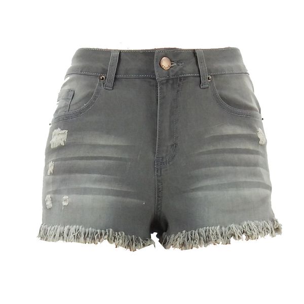 Jeans Shorts de verão European American Hot Pants Elastic Wear Jeans de Chave Mulher Mulher Shorts Pontas de Três Pupas D666H7